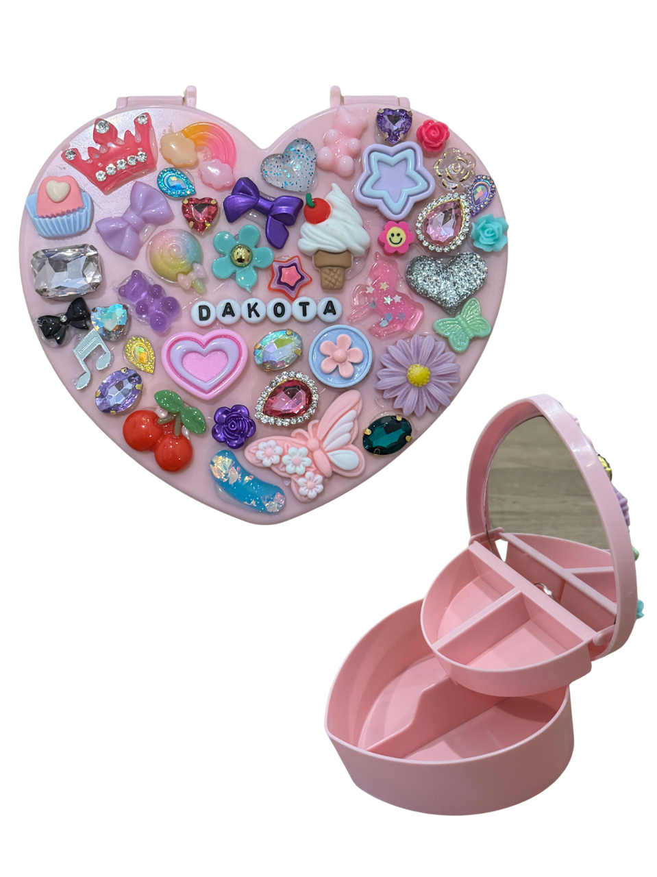 Personalized Blingy Heart Jewelry Box